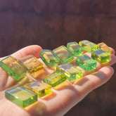 Green Amber Handmade Rectangular Cabochons